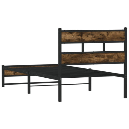 sengeramme uden madras 100x200 cm metal røget egetræsfarve
