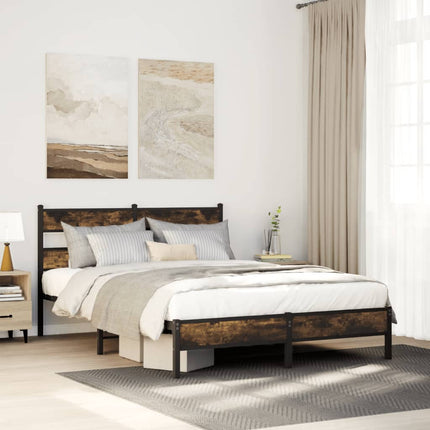 sengeramme 107x200 cm uden madras konstrueret træ røget eg