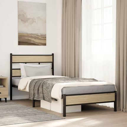 sengeramme 90x190 cm uden madras konstrueret træ sonoma-eg