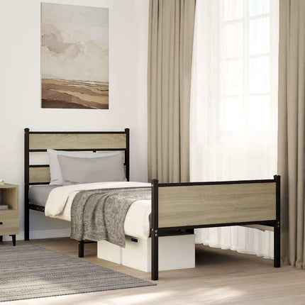 sengeramme 90x200 cm uden madras konstrueret træ sonoma-eg