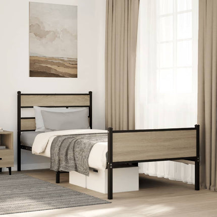 sengeramme 100x190 cm uden madras konstrueret træ sonoma-eg