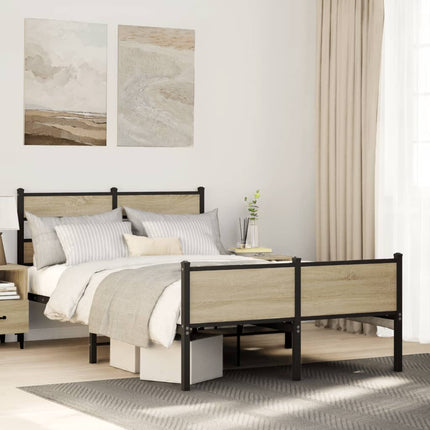 sengeramme 120x200 cm uden madras konstrueret træ sonoma-eg