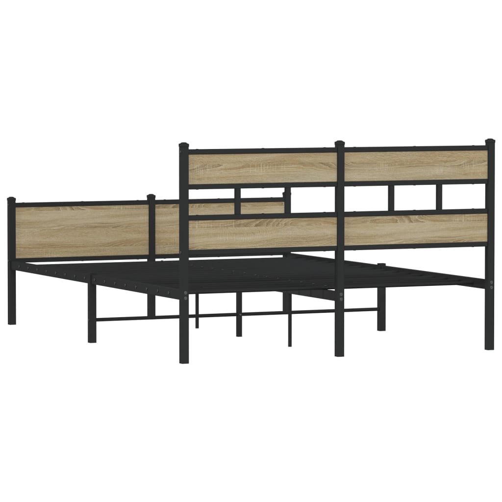 sengeramme 140x190 cm uden madras konstrueret træ sonoma-eg