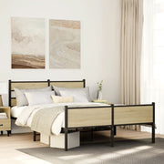 sengeramme 140x200 cm uden madras konstrueret træ sonoma-eg