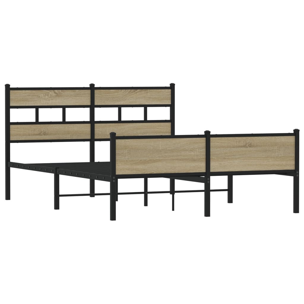 sengeramme 150x200 cm uden madras konstrueret træ sonoma-eg