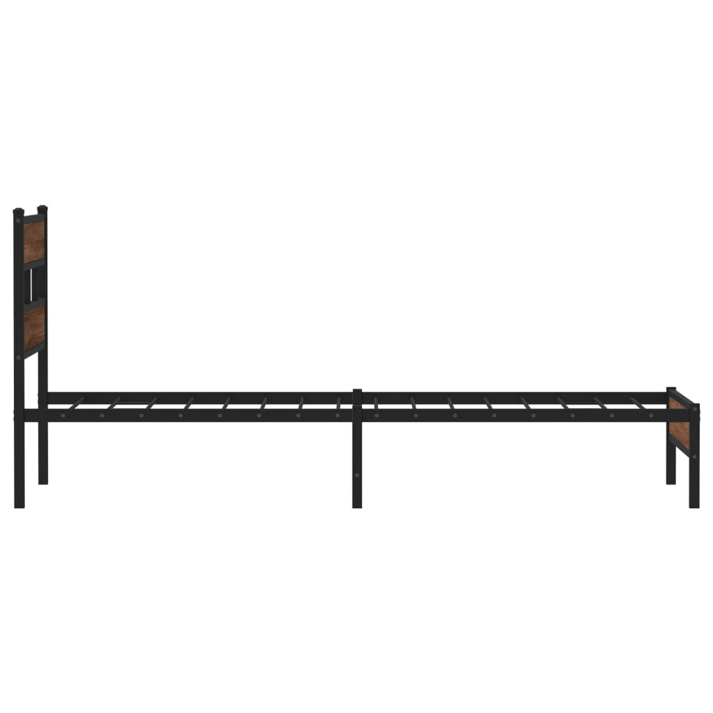 sengeramme 75x190 cm uden madras konstrueret træ brunt eg