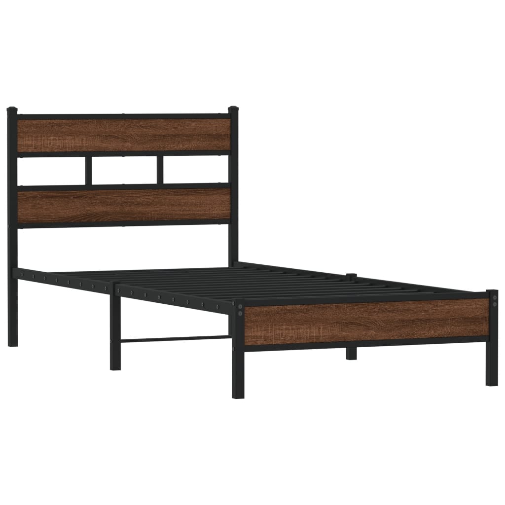 sengeramme 80x200 cm uden madras konstrueret træ brunt eg