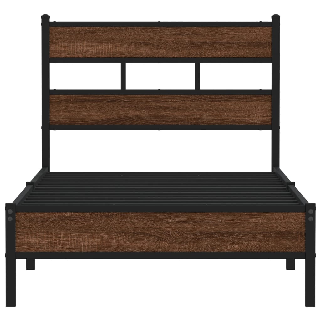 sengeramme 80x200 cm uden madras konstrueret træ brunt eg