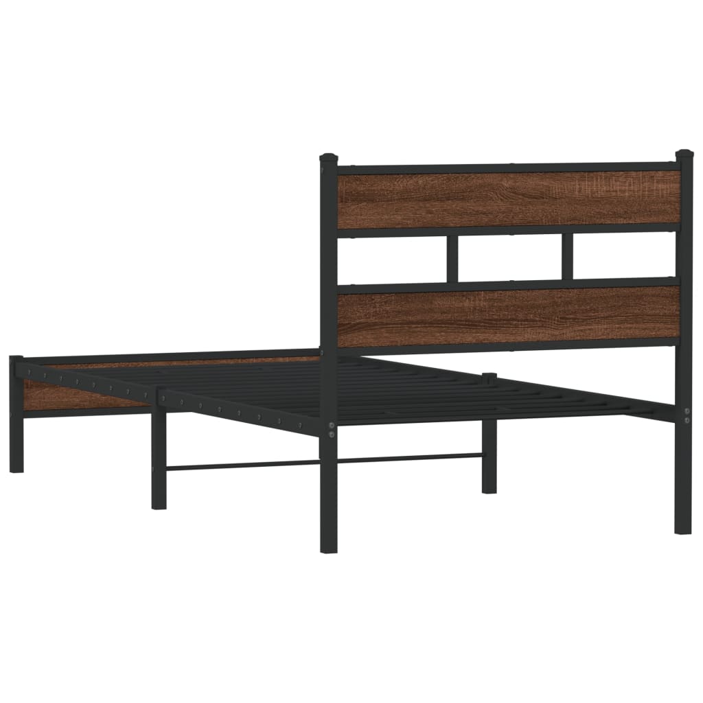 sengeramme 80x200 cm uden madras konstrueret træ brunt eg
