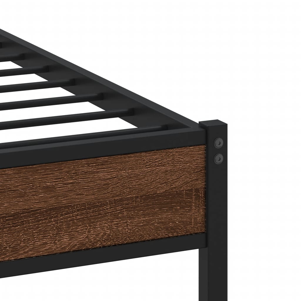 sengeramme 80x200 cm uden madras konstrueret træ brunt eg