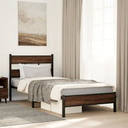 sengeramme 80x200 cm uden madras konstrueret træ brunt eg