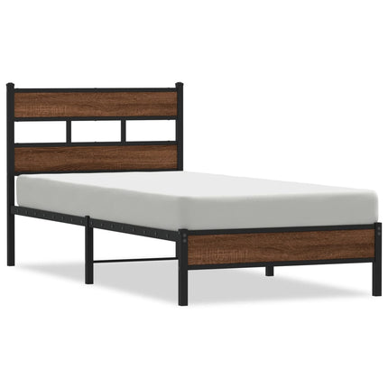 sengeramme 90x190 cm uden madras konstrueret træ brunt eg