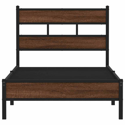 sengeramme 90x200 cm uden madras konstrueret træ brunt eg
