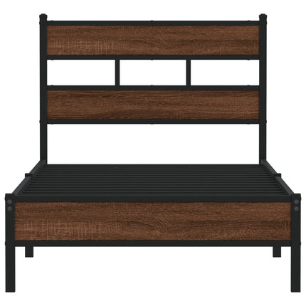 sengeramme 100x190 cm uden madras konstrueret træ brunt eg