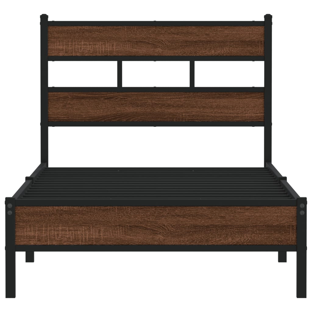 sengeramme 100x190 cm uden madras konstrueret træ brunt eg