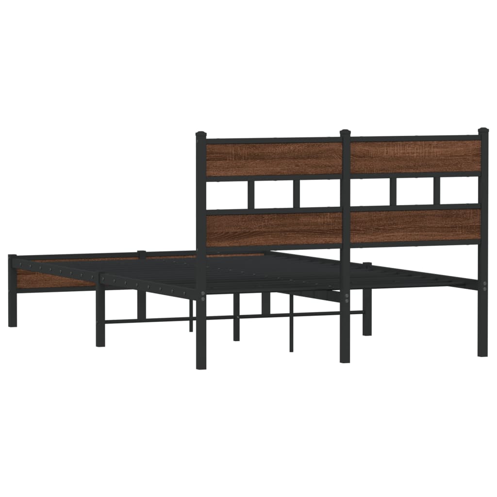 sengeramme 120x190 cm uden madras konstrueret træ brunt eg