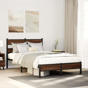 sengeramme 120x190 cm uden madras konstrueret træ brunt eg