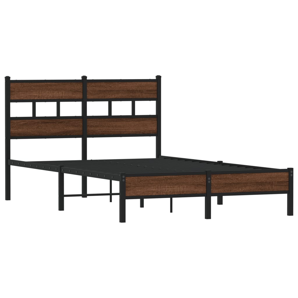 sengeramme 120x200 cm uden madras konstrueret træ brunt eg