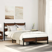 sengeramme 120x200 cm uden madras konstrueret træ brunt eg