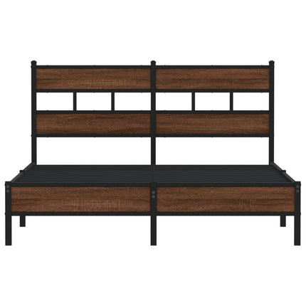 sengeramme 137x190 cm uden madras konstrueret træ brunt eg
