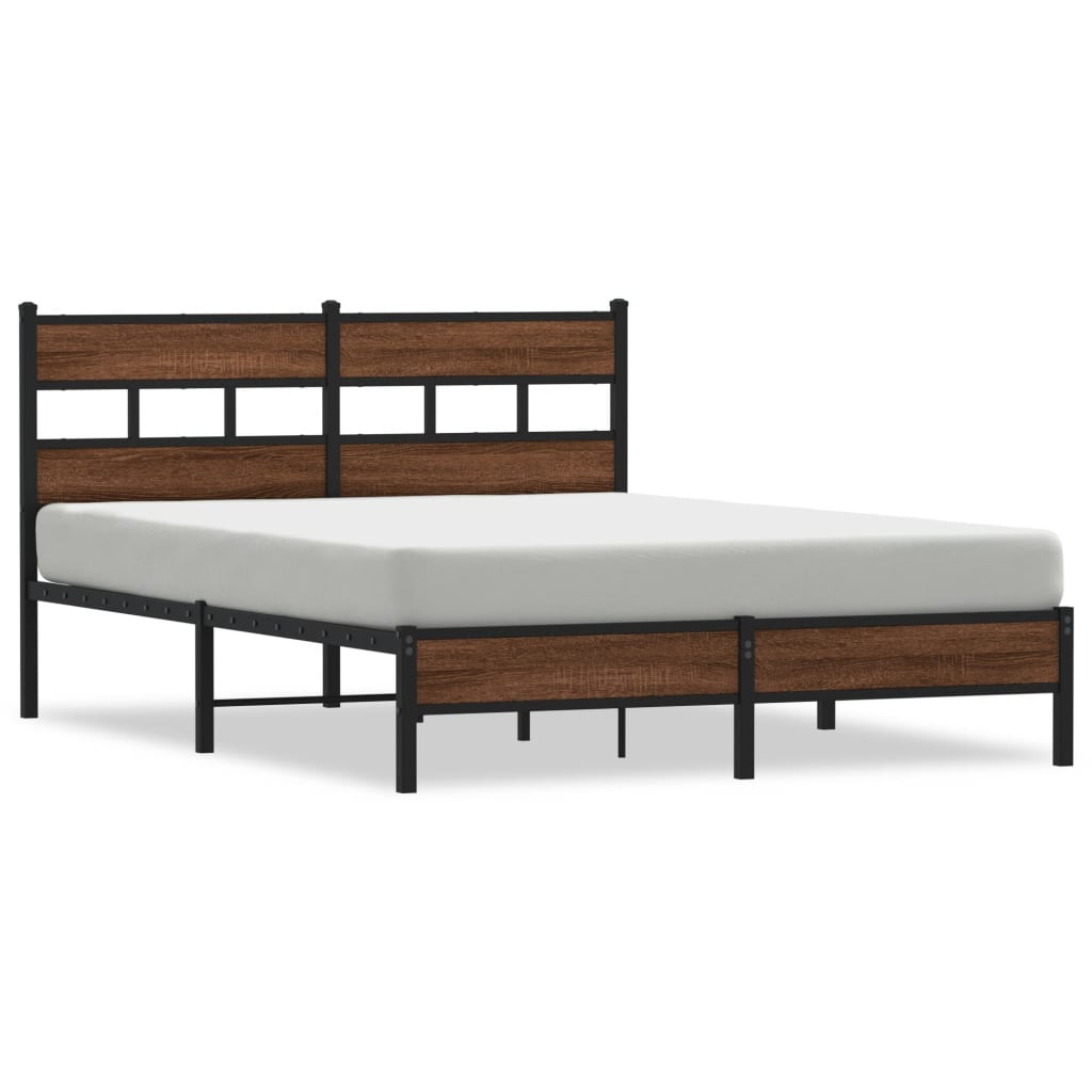 sengeramme 160x200 cm uden madras konstrueret træ brunt eg