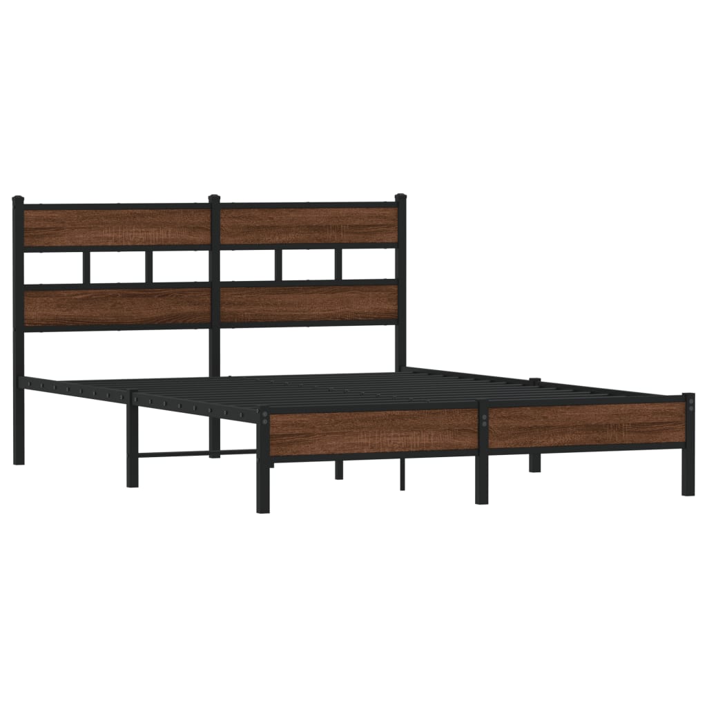 sengeramme 160x200 cm uden madras konstrueret træ brunt eg