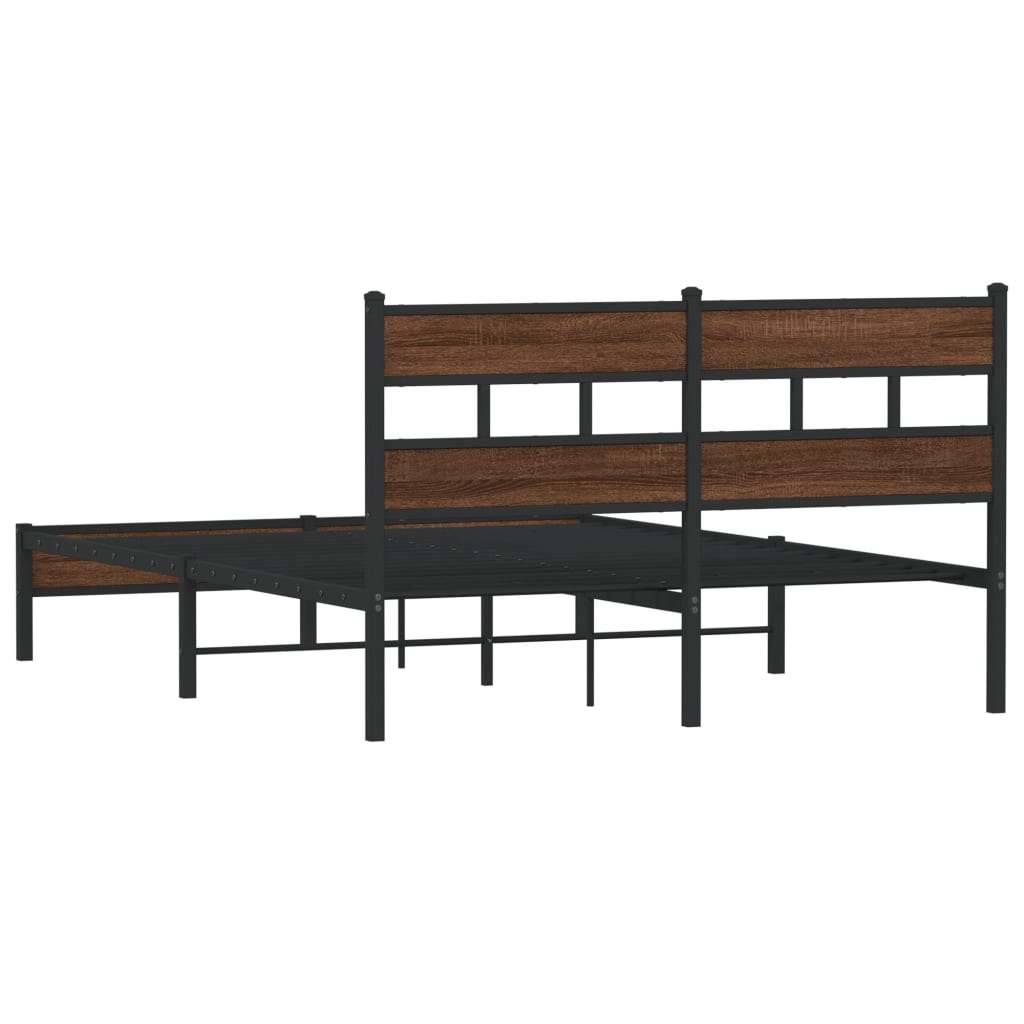 sengeramme 160x200 cm uden madras konstrueret træ brunt eg