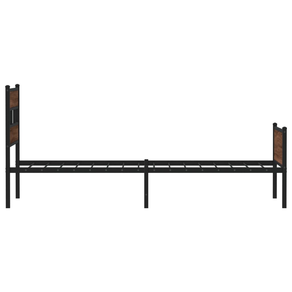 sengeramme 75x190 cm uden madras konstrueret træ brunt eg