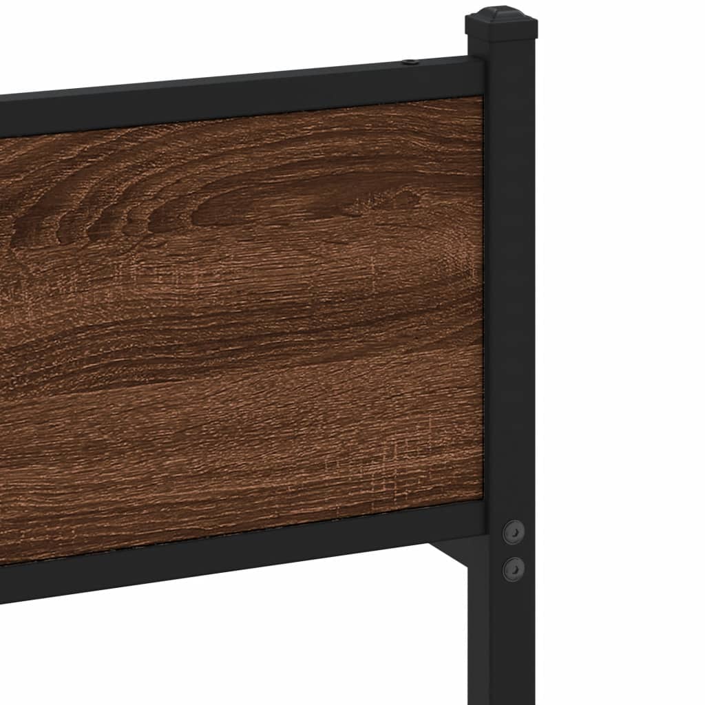 sengeramme 75x190 cm uden madras konstrueret træ brunt eg