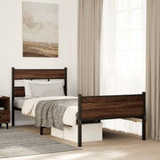 sengeramme 80x200 cm uden madras konstrueret træ brunt eg