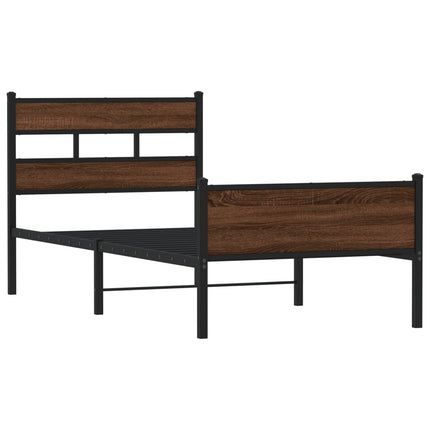 sengeramme 100x190 cm uden madras konstrueret træ brunt eg