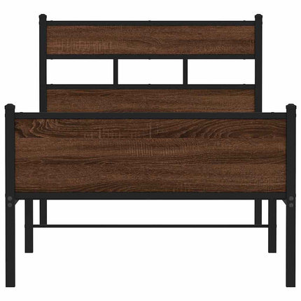 sengeramme 107x200 cm uden madras konstrueret træ brunt eg