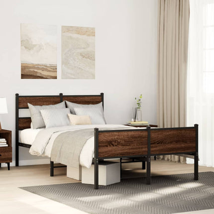 sengeramme 120x190 cm uden madras konstrueret træ brunt eg