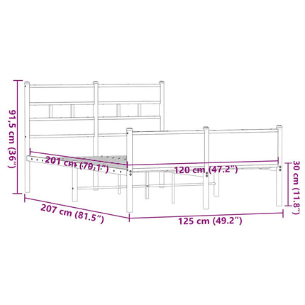 sengeramme 120x200 cm uden madras konstrueret træ brunt eg