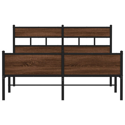 sengeramme 140x200 cm uden madras konstrueret træ brunt eg