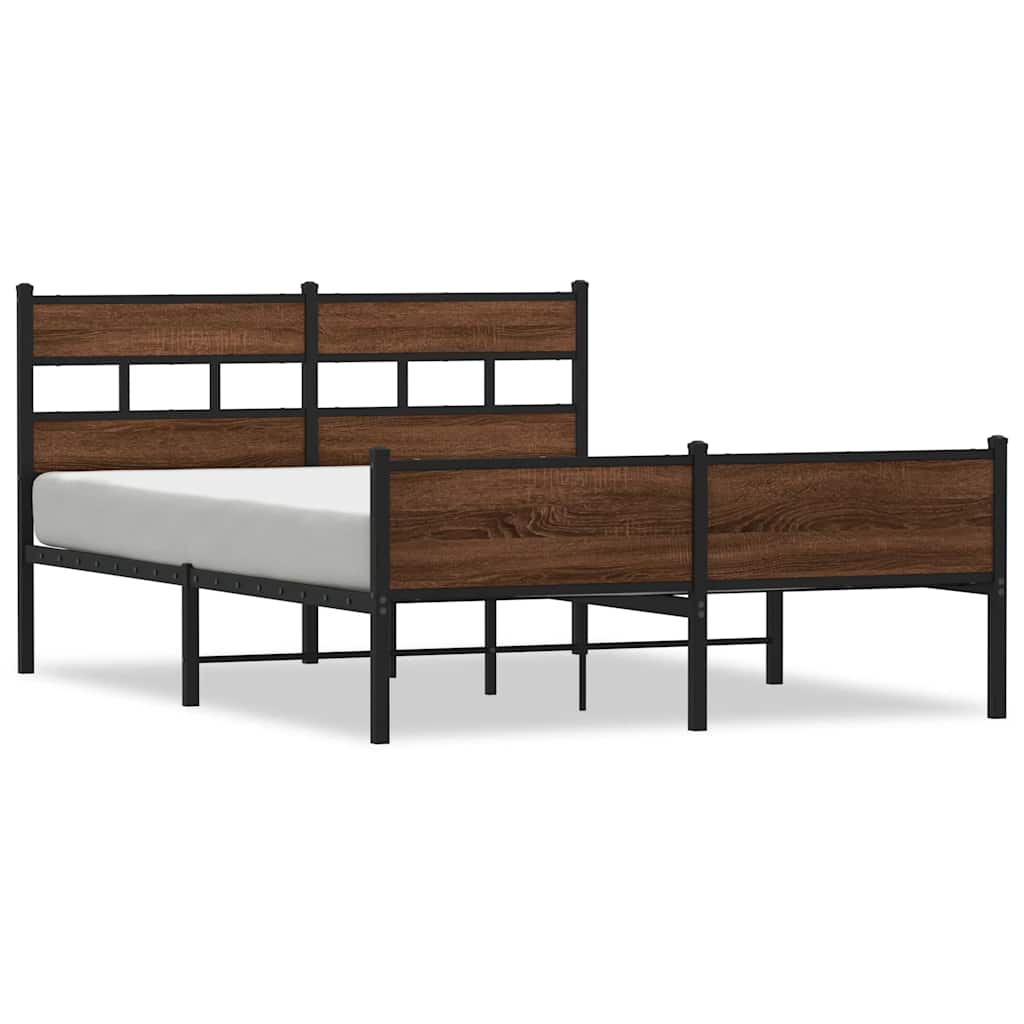sengeramme 150x200 cm uden madras konstrueret træ brunt eg