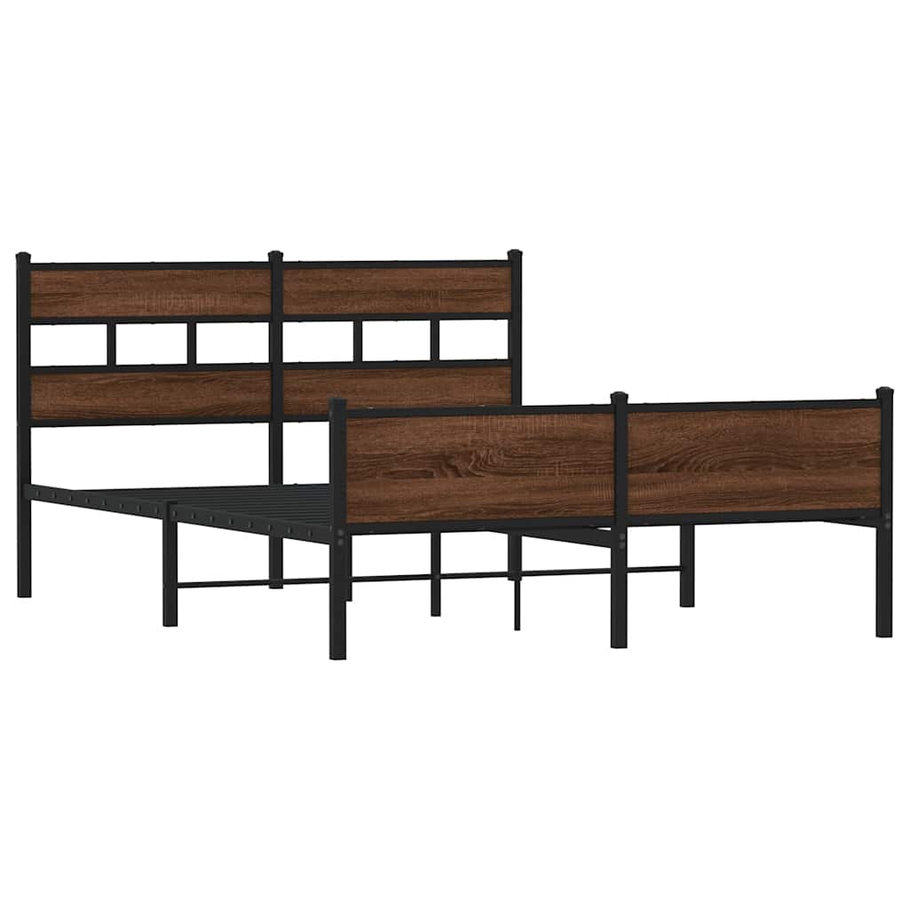 sengeramme 150x200 cm uden madras konstrueret træ brunt eg
