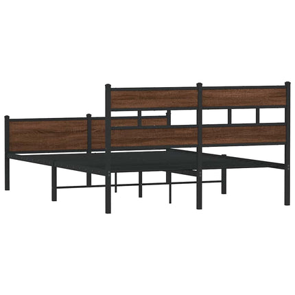 sengeramme 150x200 cm uden madras konstrueret træ brunt eg