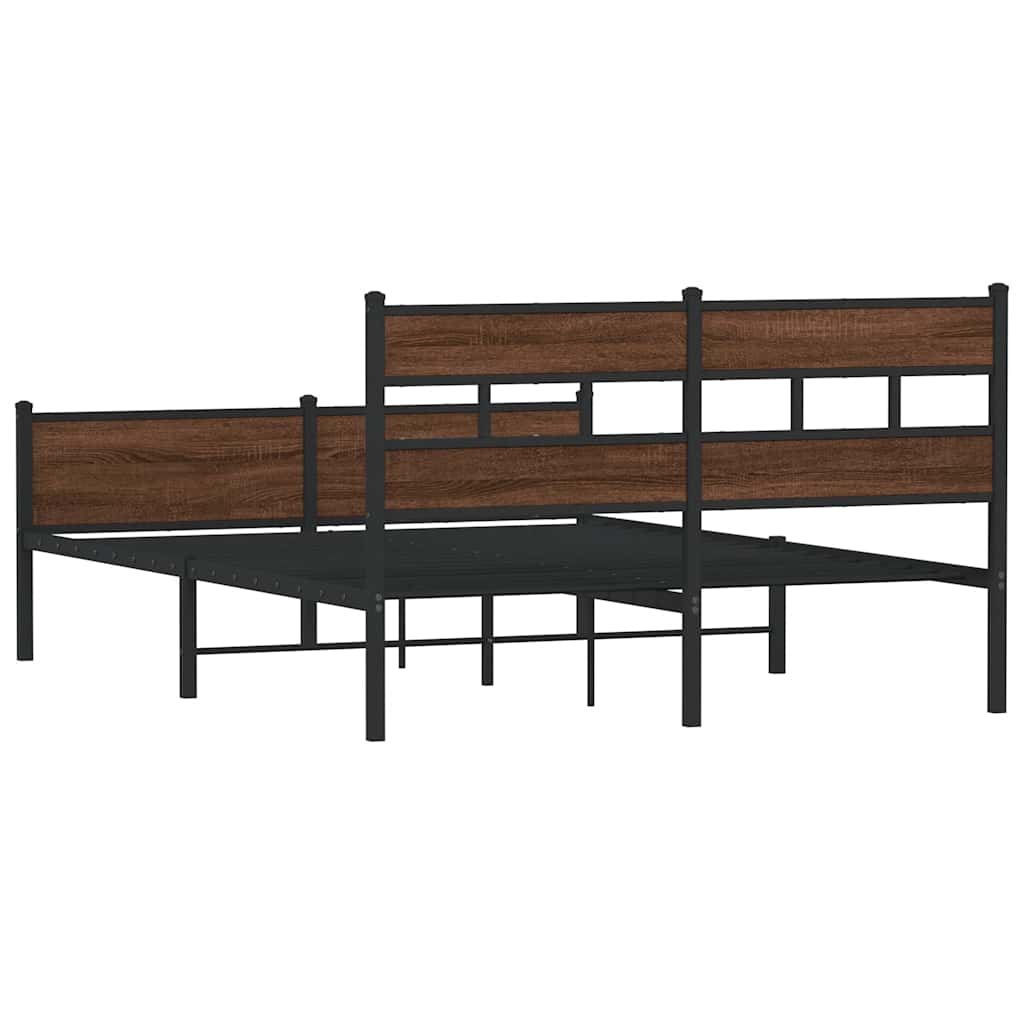 sengeramme 150x200 cm uden madras konstrueret træ brunt eg