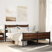 sengeramme 150x200 cm uden madras konstrueret træ brunt eg