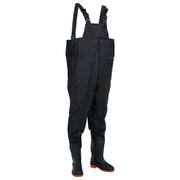 waders med støvler str. 43 sort