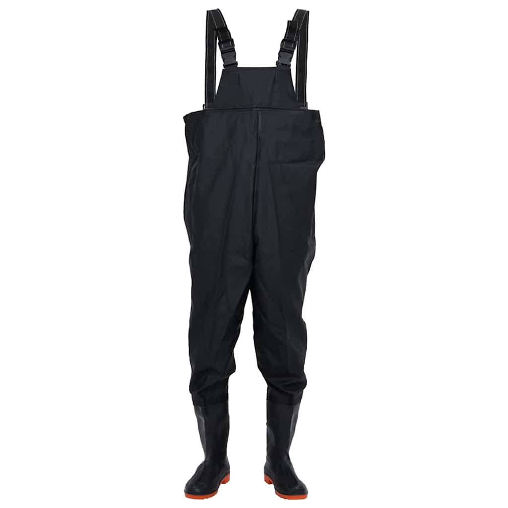 waders med støvler str. 43 sort
