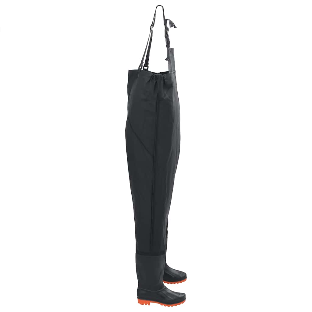 waders med støvler str. 43 sort