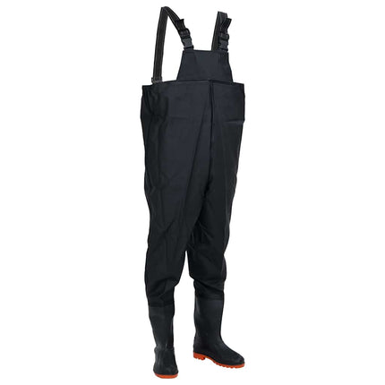 waders med støvler str. 45 sort