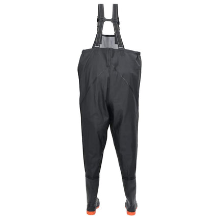 waders med støvler str. 46 sort
