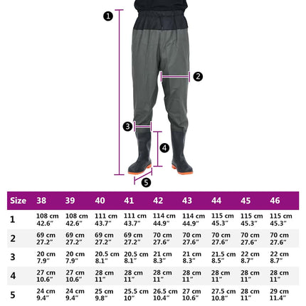 waist waders med støvler str. 38 mørkegrøn