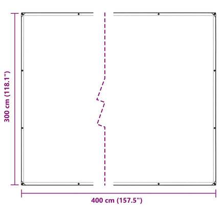 klar presenning med øjer 3x4 m polyethylen