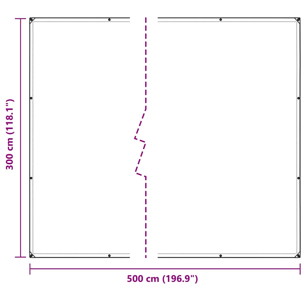 klar presenning med øjer 3x5 m polyethylen