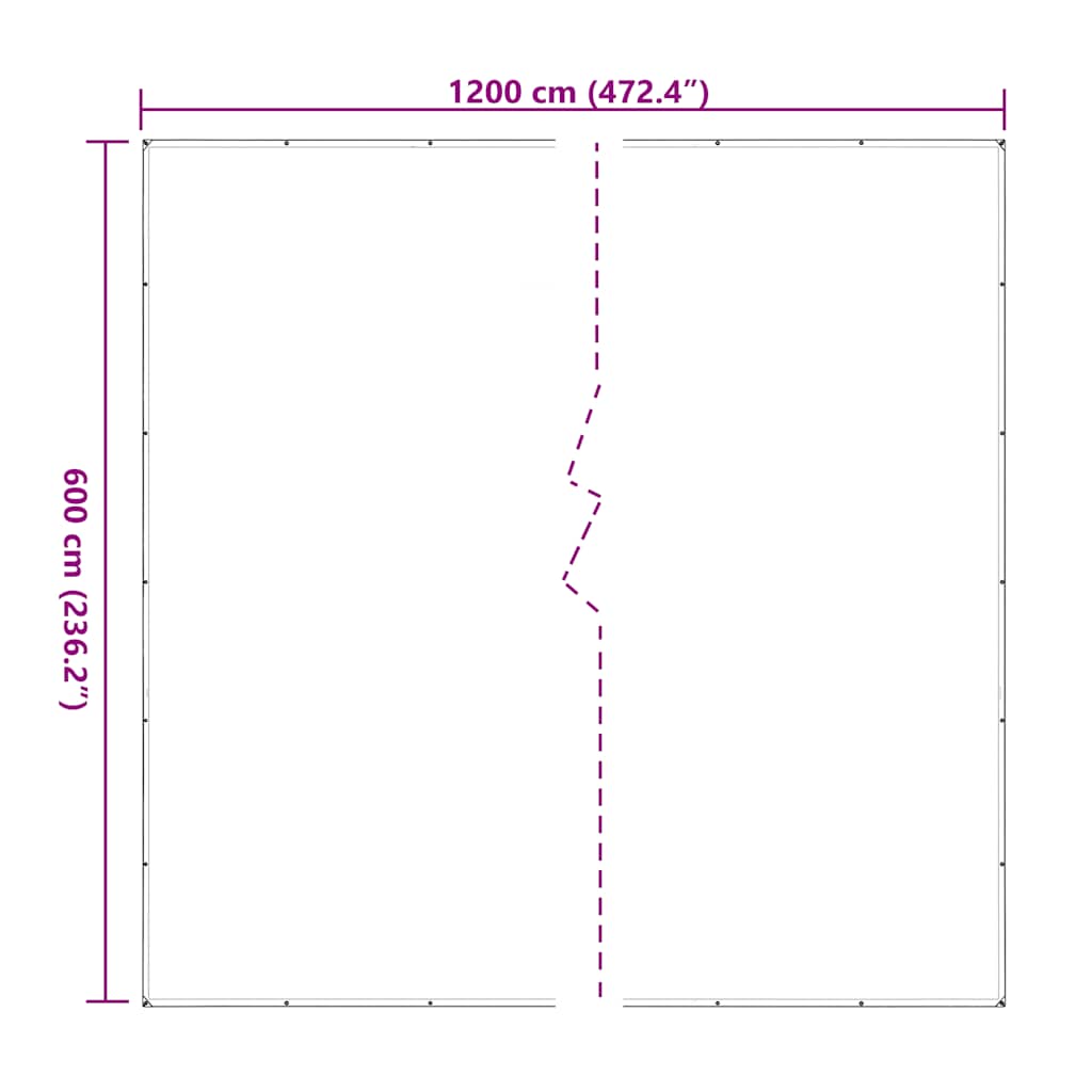 klar presenning med øjer 6x12 m polyethylen