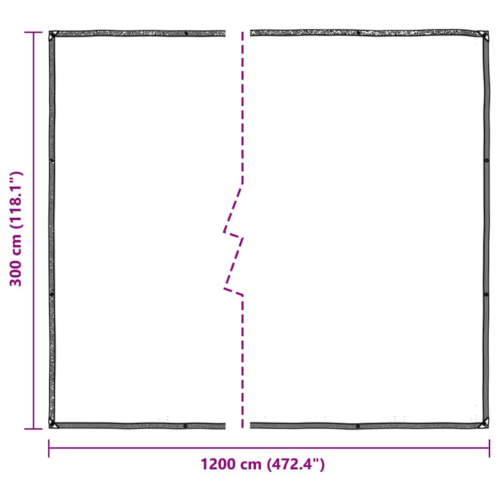 klar presenning med øjer 3x12 m polyethylen